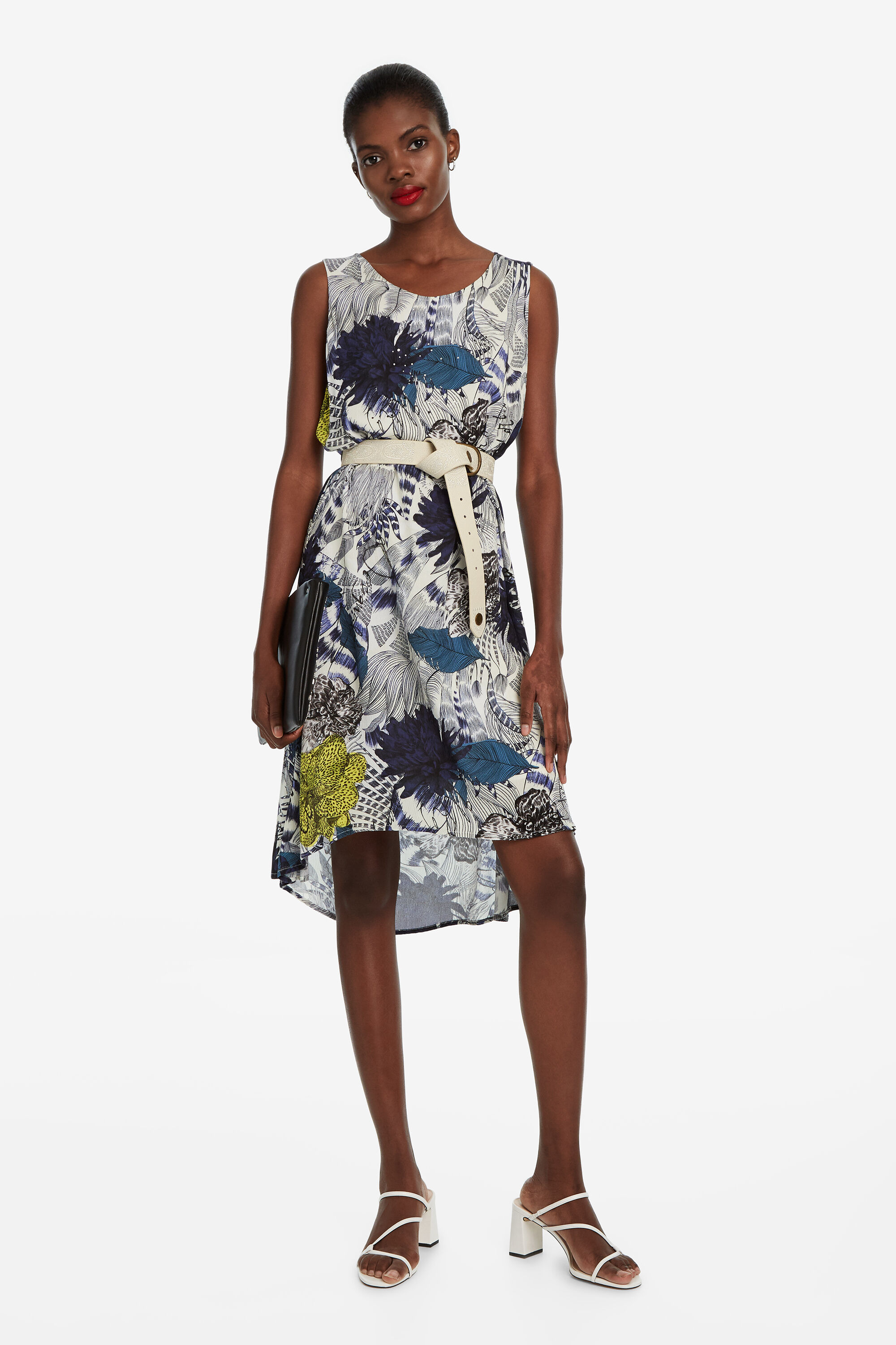 Vestito smanicato a fiori Iowas
